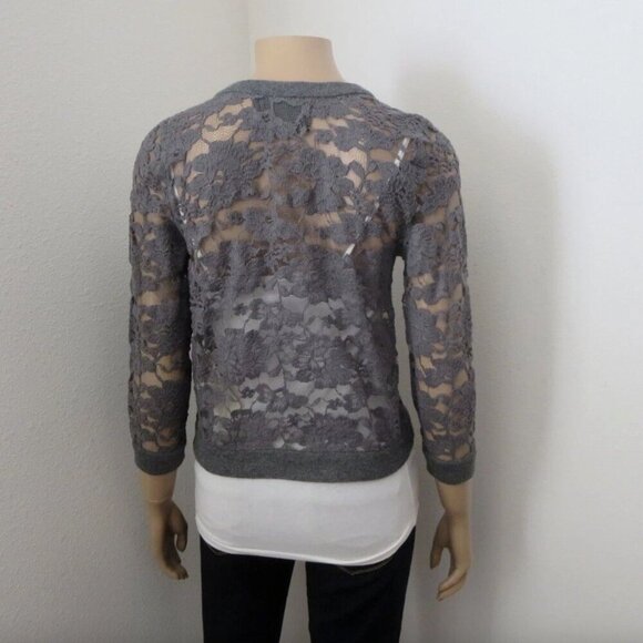 NEW Hollister Dark Gray Lace Cardigan Size Small Dark Gray - Picture 7 of 9